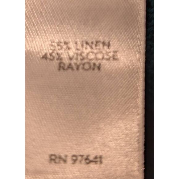 Womens J. Jill Linen Blend Light and Long Line Open Front Cardigan Teal Green L - Picture 7 of 7